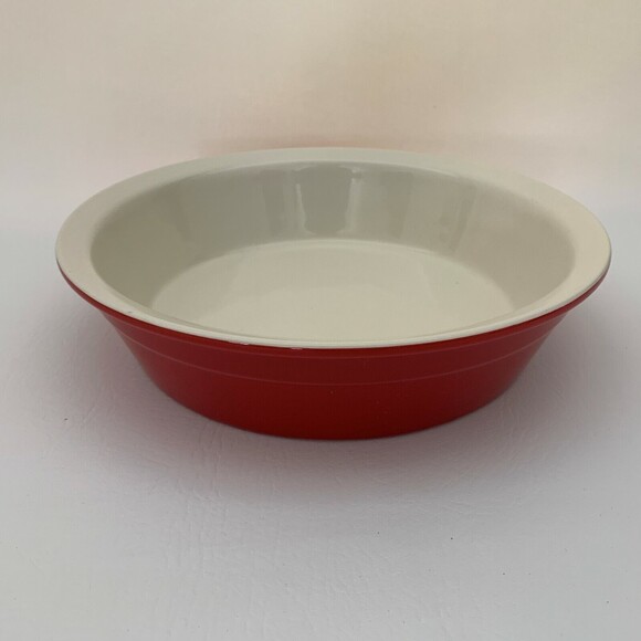 Martha Stewart Collection Casserole Dish Oven Safe to 450 Bowl Red Ivory - Picture 1 of 6
